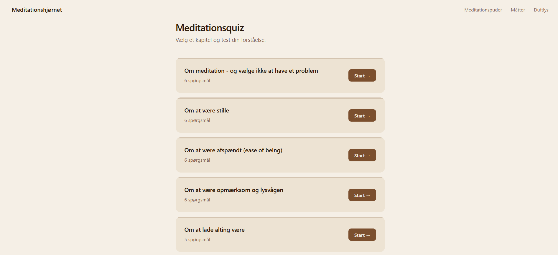 Screenshot af Meditation Quiz
